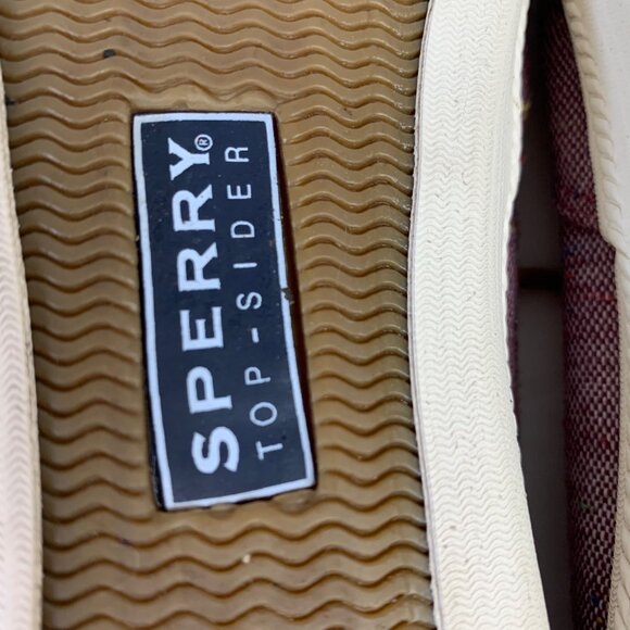 Sperry Top Sider Boat Shoe Sneaker Size 11 Purple Flecked Canvas Rawhide Lace Up - Picture 12 of 15